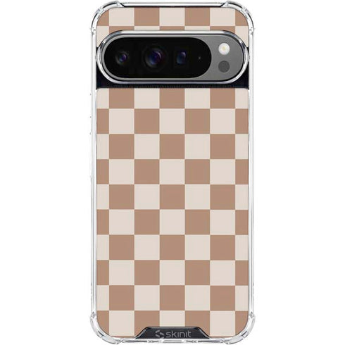 Neutral Checkered Google Pixel 10 Pro XL Clear Case